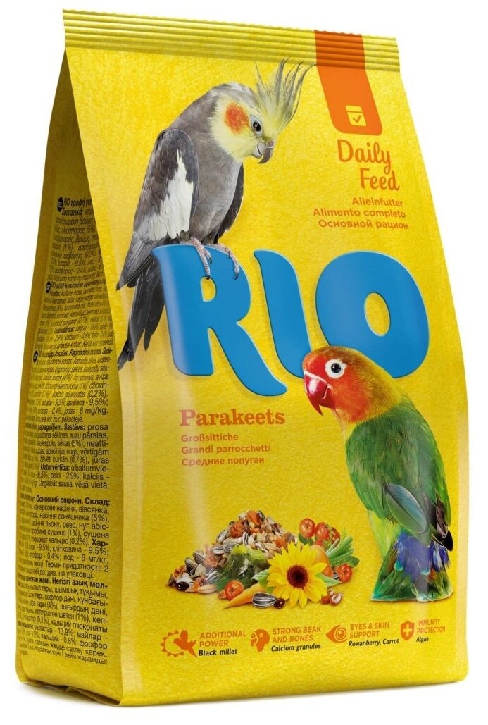 Rio корм для средних попугаев основной рацион 500 г