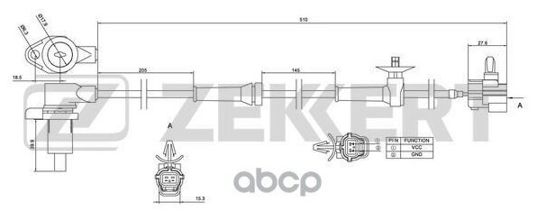 Датчик Abs Задн. Лев. Chevrolet Aveo (T200 T250 T255) 03- Daewoo Kalos (Klas) 02- Zekkert арт. SE6120