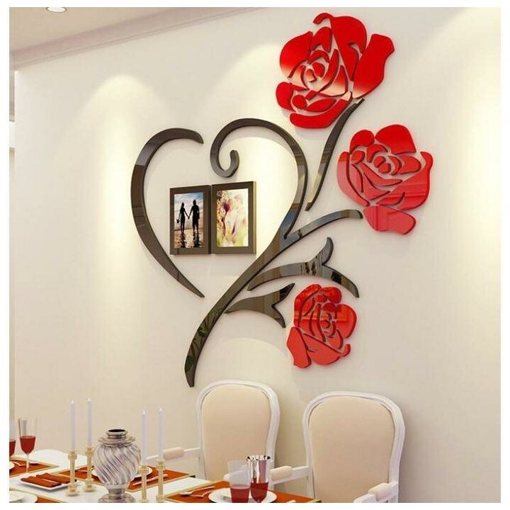 Панно на стену декоративное "Розы" с фоторамками 0.5x0.5 м