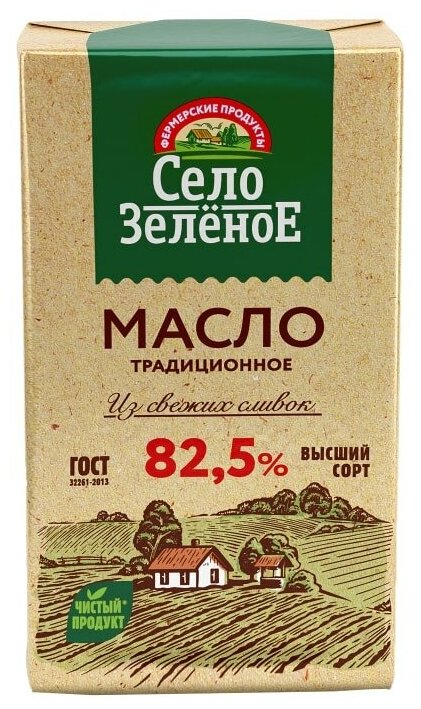 Масло сливочное Село Зелёное Традиционное 82.5%