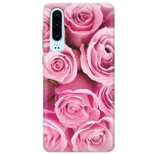 фото Ультратонкий силиконовый чехол-накладка для huawei p30 с принтом "букет роз" gosso