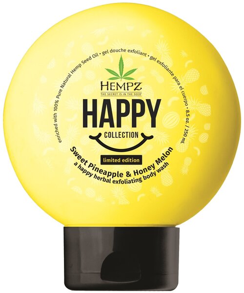 Hempz Happy Collection Sweet Pineapple & Honey Melon a Happy Herbal Exfoliating Body Wash - Гель-скраб для душа «Счастье» Ананас и Медовая Дыня 250 мл