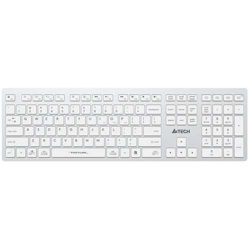 Клавиатура A4Tech Fstyler FBX50C белый USB беспроводная BTRadio slim Multimedia FBX50C WHITE 411600₽