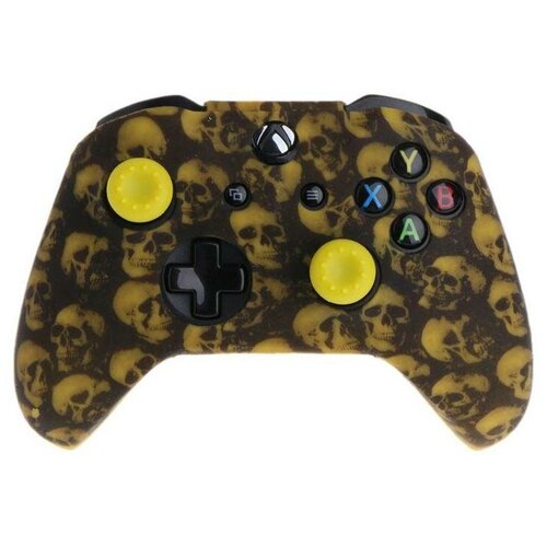 Защитный силиконовый чехол Controller Silicon Case для геймпада Microsoft Xbox Wireless Controller Skulls Yellow (Черепа Желтый) (Xbox One) силиконовый чехол для геймпада xbox one черепа