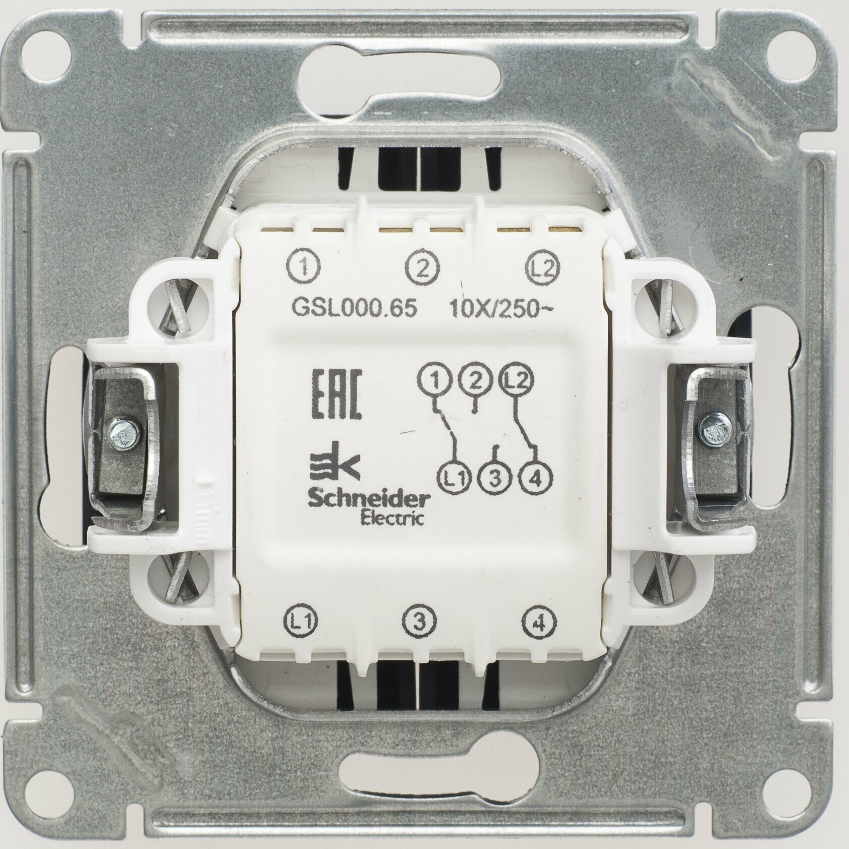 Механизм выключателя Schneider Electric Glossa двухклавишный антрацит (комплект из 2 шт.) - фотография № 2