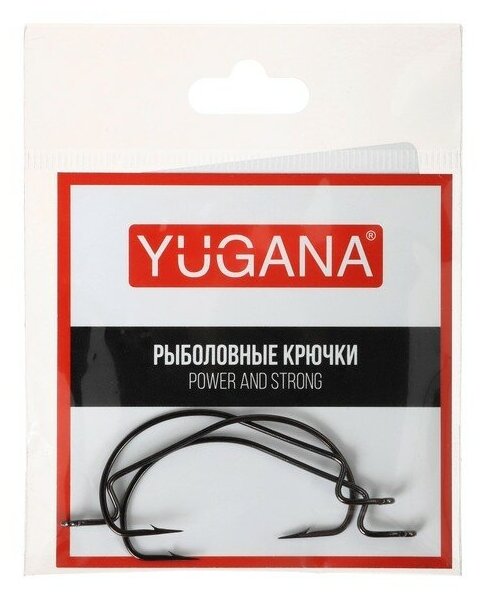 Крючки офсетные YUGANA Wide range worm № 2/0 3 шт.