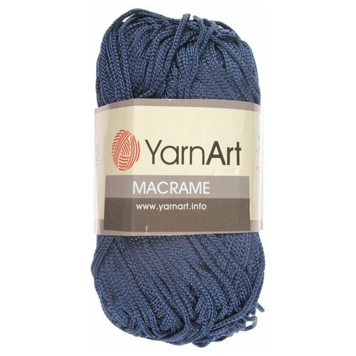 Пряжа YarnArt Macrame ЯрнАрт Макраме Шнур для плетения макраме, 162 синий, 90 г 130 м, полиэстер, 3 шт