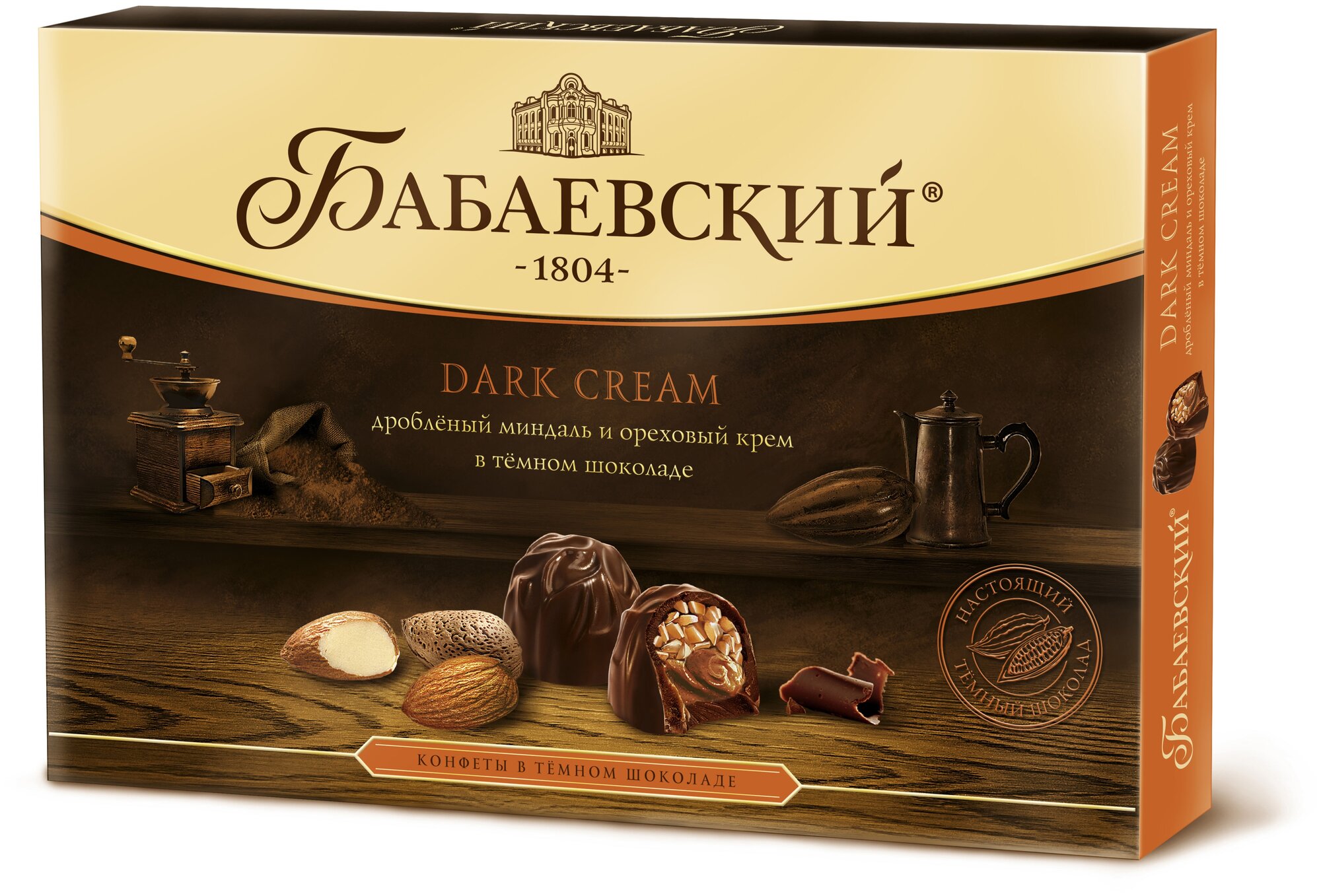 КОНФ_КОР_Бабаевские_Дроб_минд_и_орех_крем_в_темн_шок_Dark_cream_1/200г. - фотография № 1