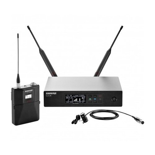 SHURE QLXD14E/85 G51 цифровая радиосистема с петличным микрофоном WL185, конденсаторным кардиоидным, 470-534 МГц. Черный