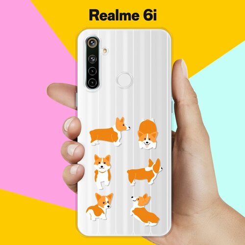 Силиконовый чехол на realme 6i Ракурсы корги / для Реалми 6ай силиконовый чехол на realme 6i ван гог корги для реалми 6ай