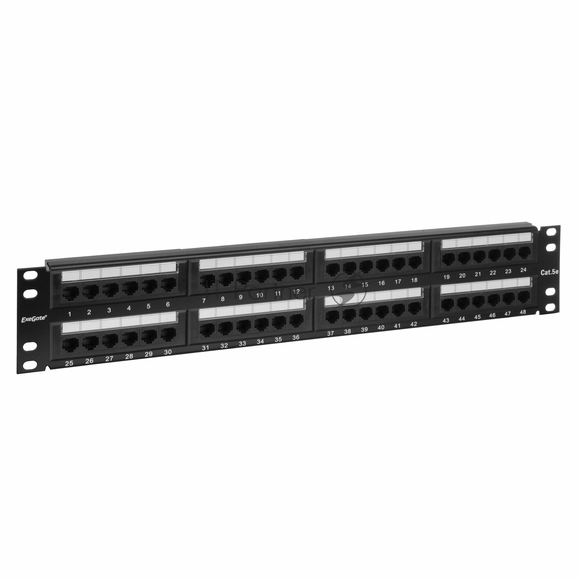 Патч-панель Exegate EX256753RUS (19", UTP, 48 port, cat.5e, KRONE&110(dual IDC), 2U, RoHS, Black, RTL) - фото №11