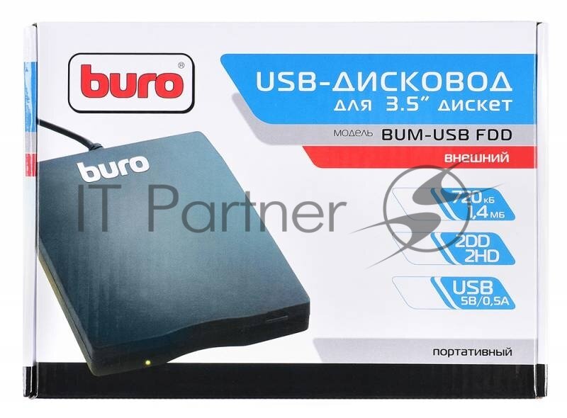 Дисковод внешний FDD 3,5" Buro BUM-USB Black USB - фото №13