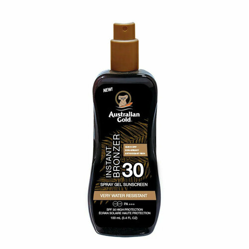 Australian Gold Лосьон для загара SPF 30 Spray Gel With Bronzer, 100мл