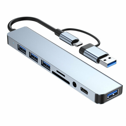 Док-станция расширитель портов USB 3.0 Type-C, кардридер