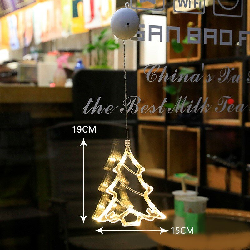 фото Светильник новогодний на присосках на окно, гирлянда, подвеска