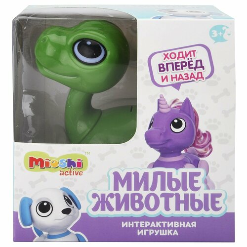 Интерактивная игрушка Mioshi Active Милые животные: Динозаврик (13 см, свет, звук, подвиж, зел.) интерактивная игрушка mioshi active милые животные зайчонок 13 см свет звук подвиж фиол