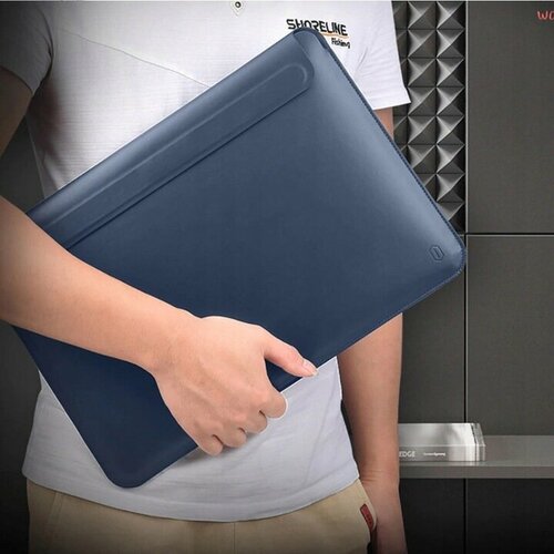 фото Чехол для ноутбука кожаный wiwu skin pro ii на macbook air 15.3 дюйма (2023 года) - синий