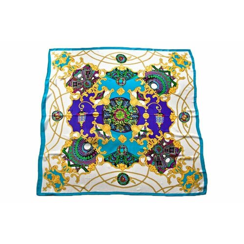 Платок Tranini,105х105 см, фиолетовый, голубой