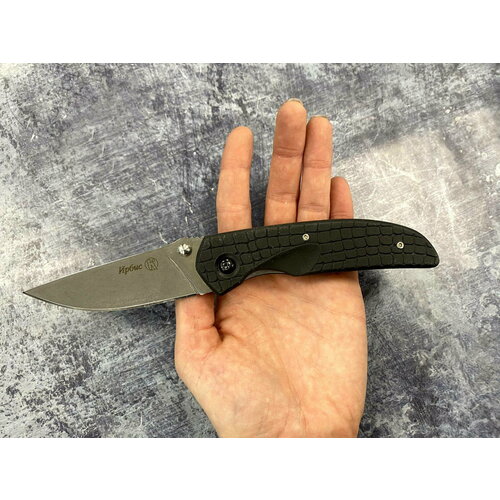 Нож складной Ирбис, сталь Х12МФ, рукоять эластрон, Кизляр