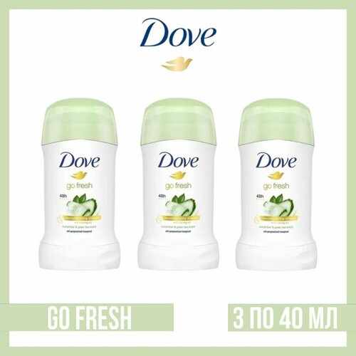 Комплект 3 шт. Антиперспирант-стик Dove Go Fresh Свежесть огурца и зеленого чая 3 шт. по 40 мл.