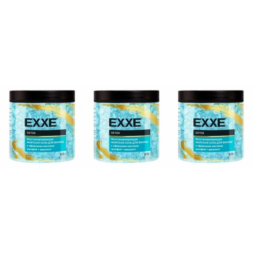 EXXE Морская соль для ванны Detox, шалфей и эвкалипт, 600 г, 3 уп соль для ванны exxe detox восстанавливающая 600 г