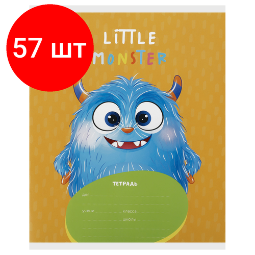 Комплект 57 шт, Тетрадь 12л, клетка MESHU Монстрики тетрадь 12л клетка стандарт 50 штук
