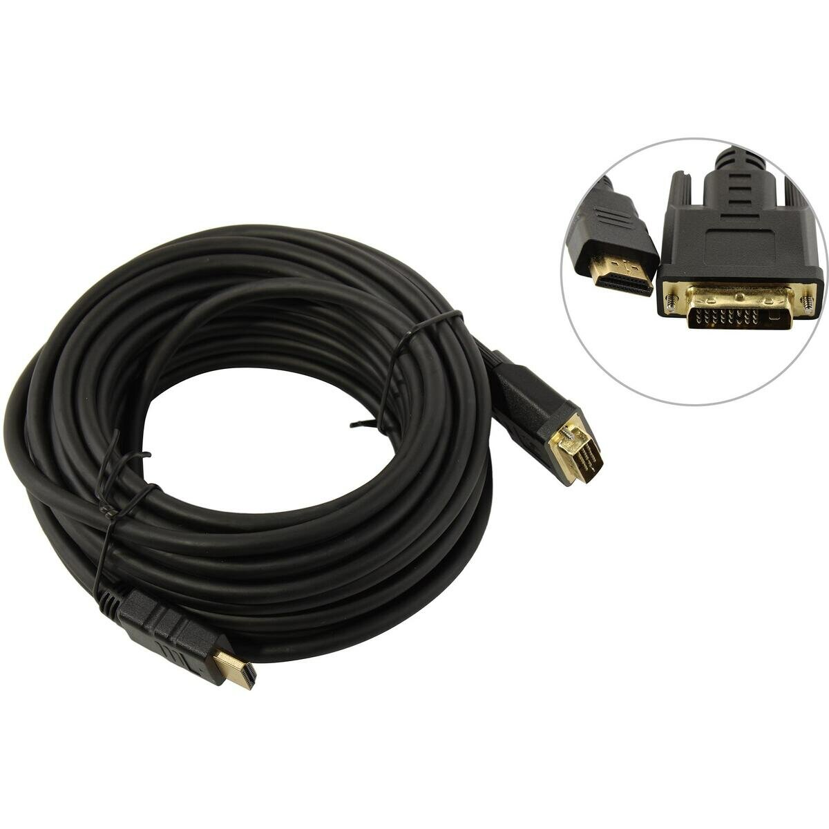 Кабель HDMI-DVI Exegate EX294671RUS (19M/19M, single link, 10м, позолоченные контакты) - фото №4