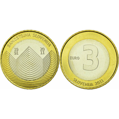 Словения 3 евро, 2011 20 лет независимости Словении UNC