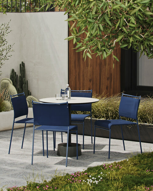 ArtCraft / Комплект уличных стульев 4 шт. Easy, садовый стул на металлокаркасе синего цвета, дачный стул, стул для кафе, на террасу