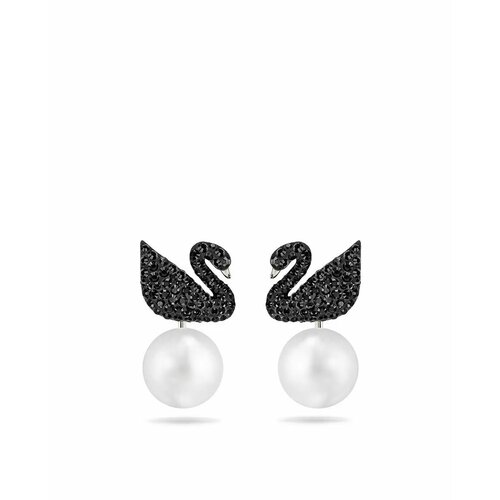 Серьги двусторонние SWAROVSKI кристаллы Swarovski черныйсеребристый 5249₽