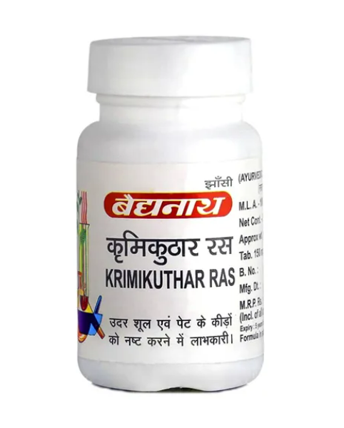 Кримикутхар рас  от паразитов глистов Krimikuthar Ras Baidyanath 60 таб