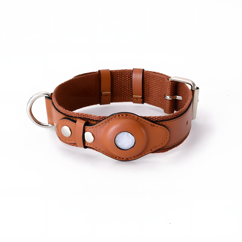 Ошейник для собак Loudik с возможностью установки GPS-трекера, размер L, bear brown