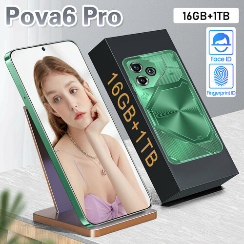 Мобильный телефон POVA6 Pro смартфон игры видео5G телефон мобильный телефон память 16 Гб1 Тб Bluetooth 40 Android 13 6388₽