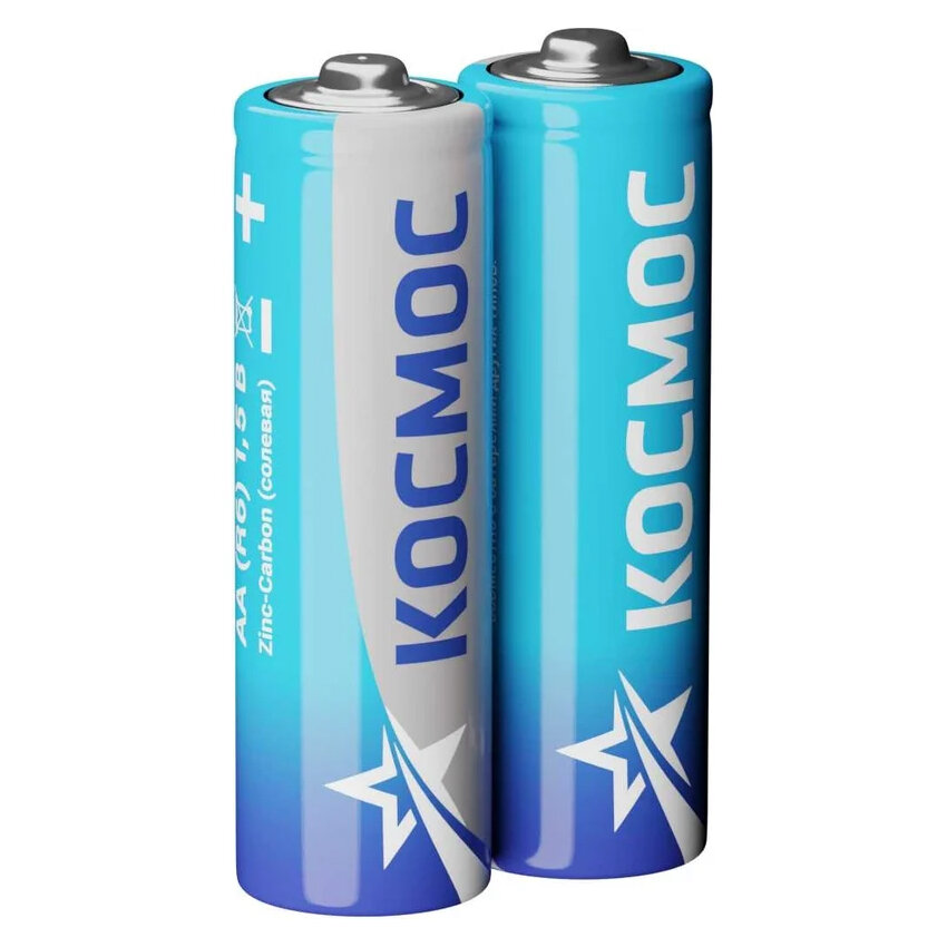 Батарейки Космос, KOCR6, AA, R6, солевые, 1.5 v, 2 штуки