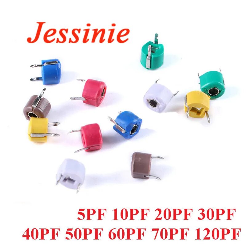 5 шт. Регулируемые конденсаторы Jessinie пластиковые 6 мм, 120PF