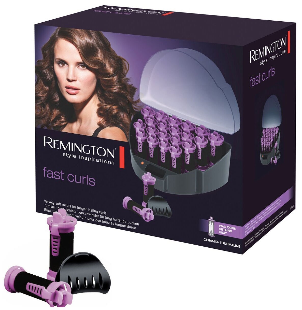 Электробигуди Remington FAST CURLS KF40E черный/фиолетовый KF40E — фото 1