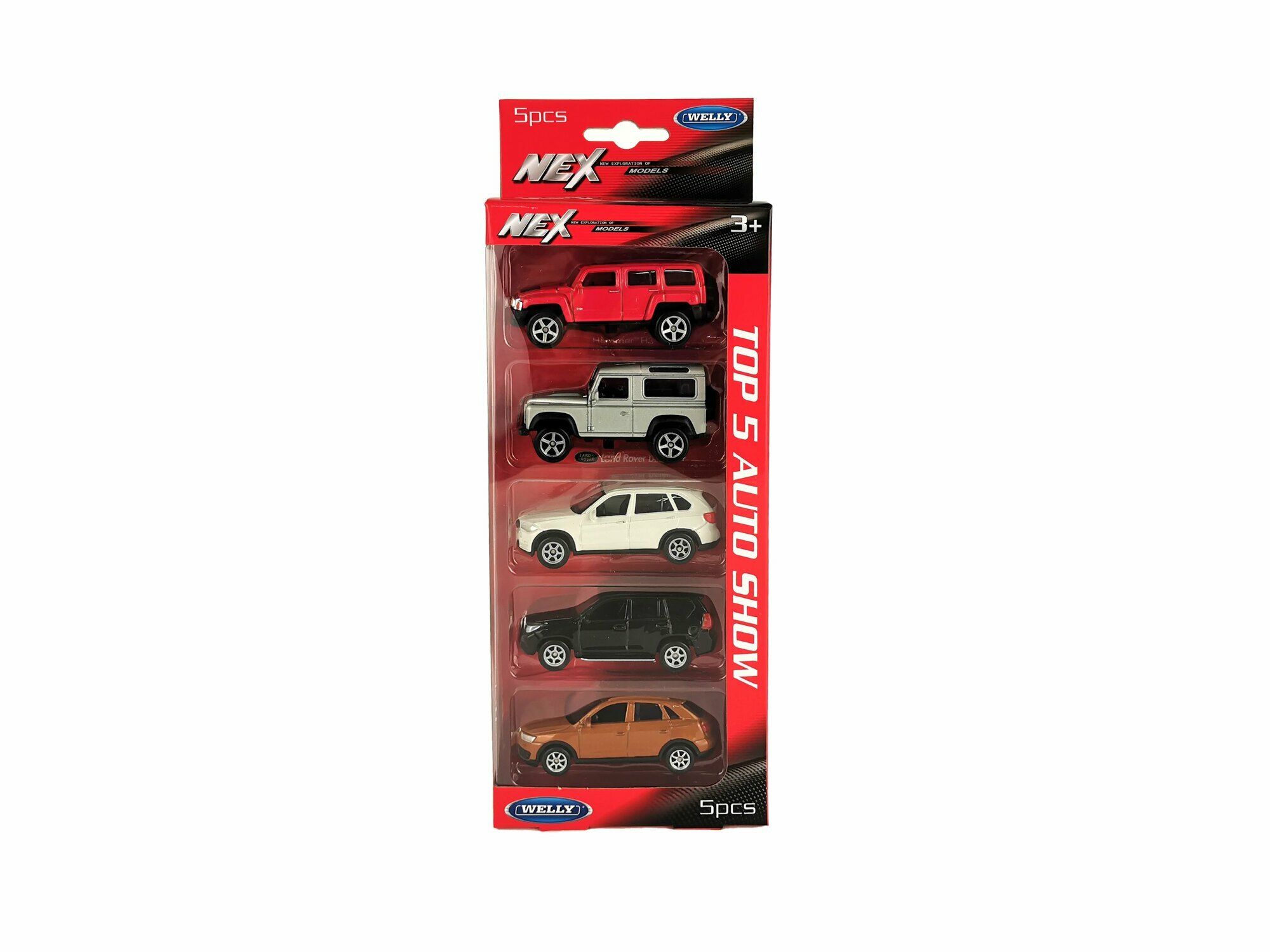 Набор Welly 1:38. Hummer H3, Chevrolet Camaro ZL1, с прицепом, 2 шт (43629F-2TB/A/) - фото №2