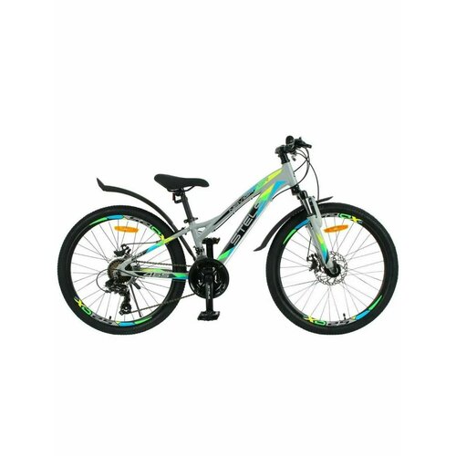 Велосипед подростковый MTB горный STELS, Navigator-465 MD 24 V010 (м), рама 11, колеса 24, 21 скор. Серый, на рост 120-140