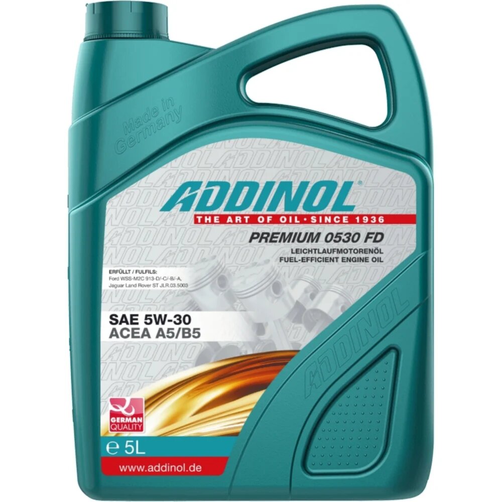 Моторное масло Addinol Premium 0530 FD синтетическое, 5W-30, 5л 72102881