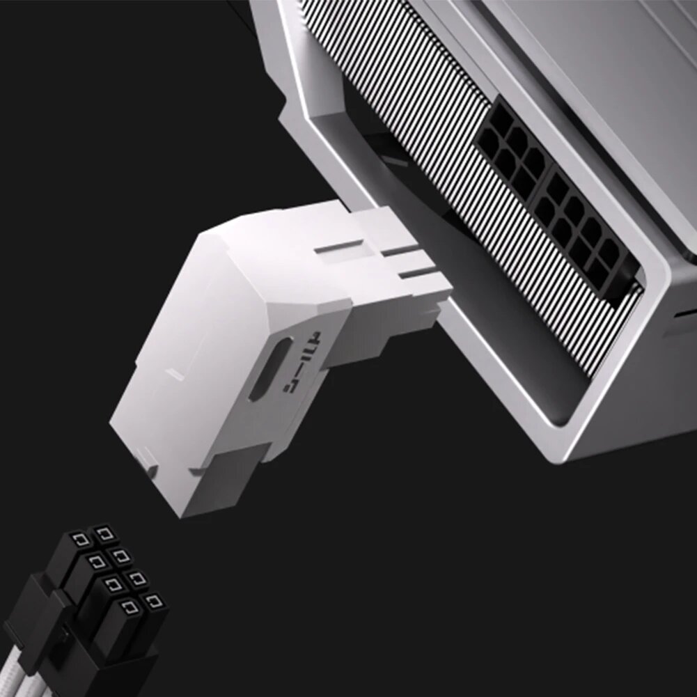 8-контактный адаптер питания PCIe GPU, угловой разъем 90 градусов, адаптер питания видеокарты для графических компьютеров, Black RVS — фото 1