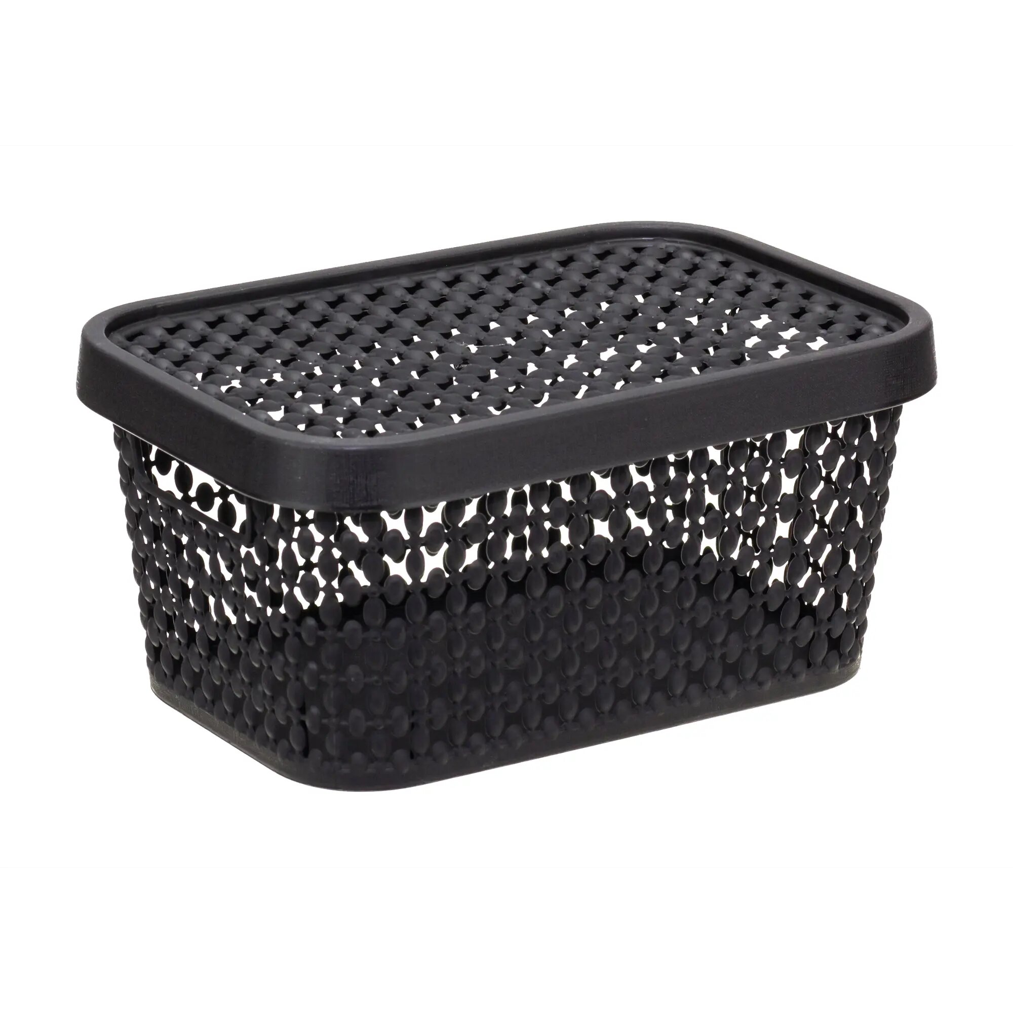 Коробка с крышкой Пирула 19x13x9 см 1.5 л прямоугольная цвет черный