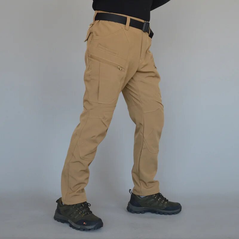 Мужские спортивные тактические брюки для пешего туризма весенне-осенние комбинезоны с несколькими карманами узкие брюки зимние мягкие флисовые рабочие брюки