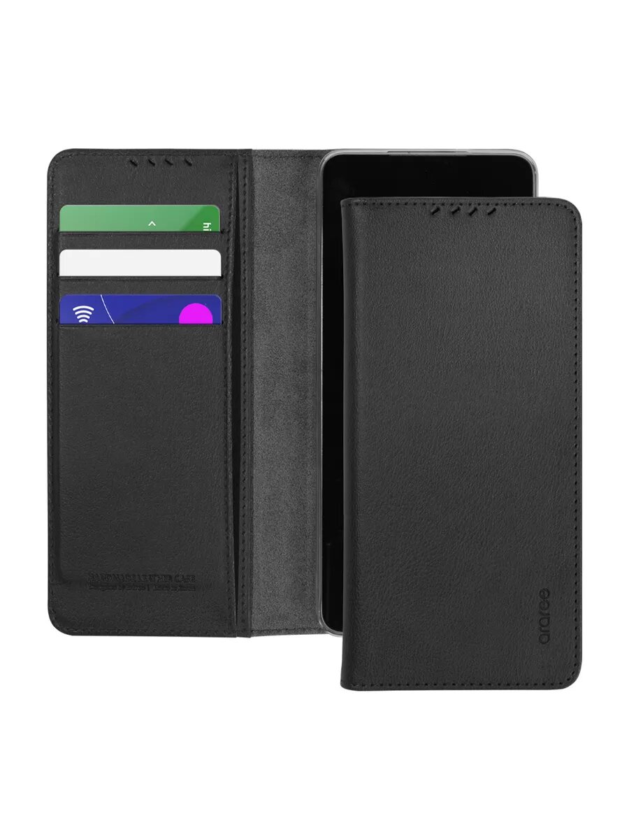 Чехол-книжка на Samsung Galaxy S26 Ultra Araree Mustang Diary, искусственная кожа, цвет: черный