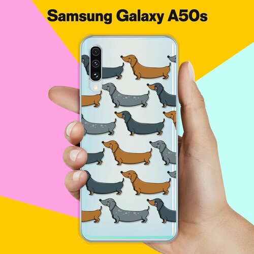 Силиконовый чехол Узор из Такс на Samsung Galaxy A50s силиконовый чехол узор из сердец на samsung galaxy a50s
