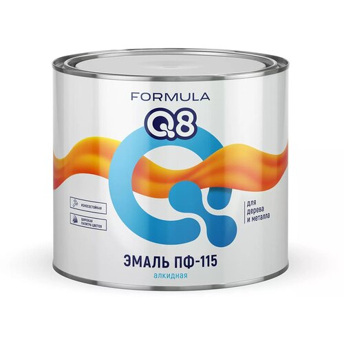 Эмаль Formula Q8, ПФ-115, терракотовая, 1.9 кг эмаль пф 115 алкидная formula q8 глянцевая 1 9 кг терракотовая