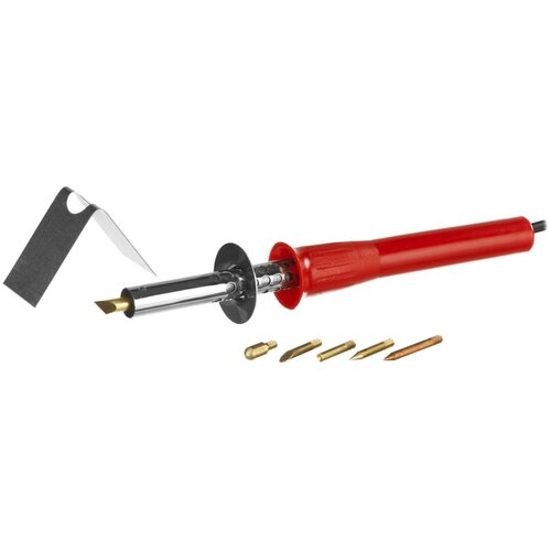 Прибор для выжигания MIRAX с набором насадок, 40 Вт, 6шт набор для выжигания и пайки brauberg 6 насадок нож для резки пластика красный 150621