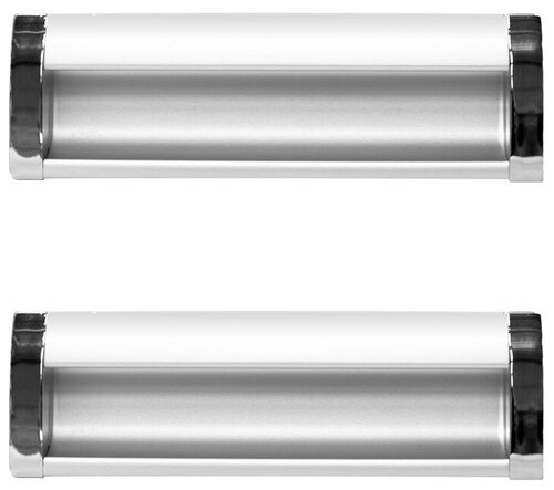 Ручка мебельная врезная 128 мм GTV (Польша) алюминий + хром (комплект 2 шт.)