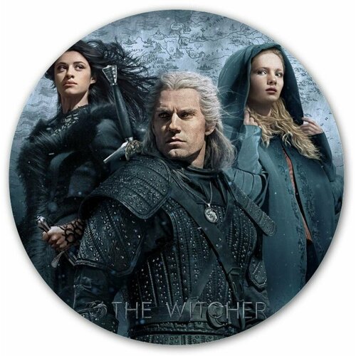 Коврик для мышки круглый The Witcher Geralt, Ciri и Yennefer бука пазл the witcher yennefer