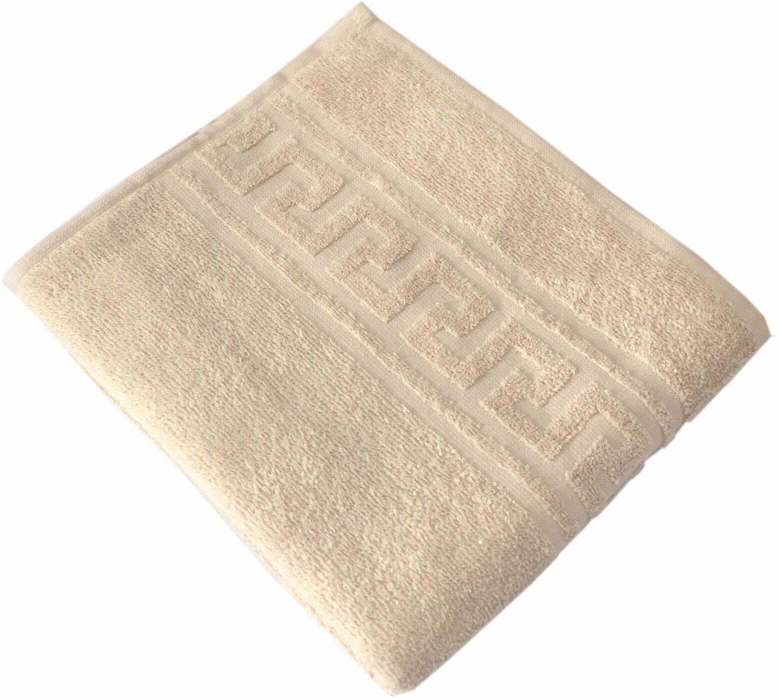 Махровое гладкокрашеное полотенце 40*70 см 380 г/м2 (Бежевый)