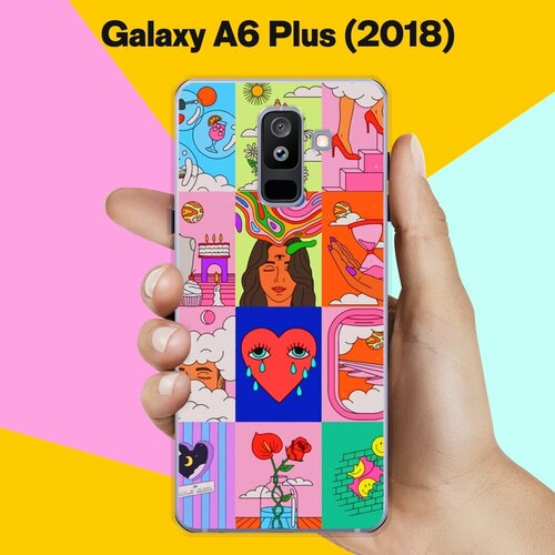 Силиконовый чехол на Samsung Galaxy A6 Plus (2018) Узор 5 / для Самсунг Галакси А6 Плюс